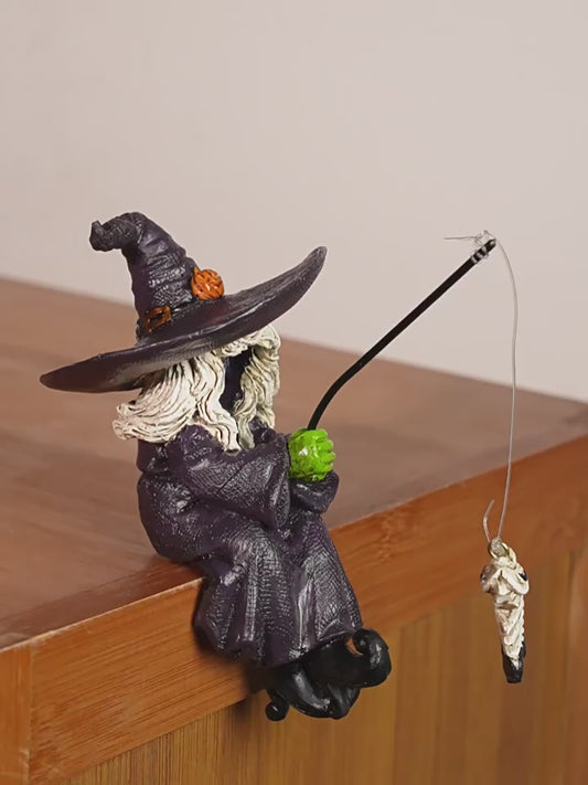 Halloween Fishing Witch Resin Ornament 🎃🧙‍♀️🎣